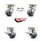Service Caster 4 Inch Kingpinless Thermoplastic Rubber Wheel Caster Swivel Locks 2 Brakes, 2PK SCC-KP30S420-TPRRF-BSL-2-SLB-2 - alternate 2